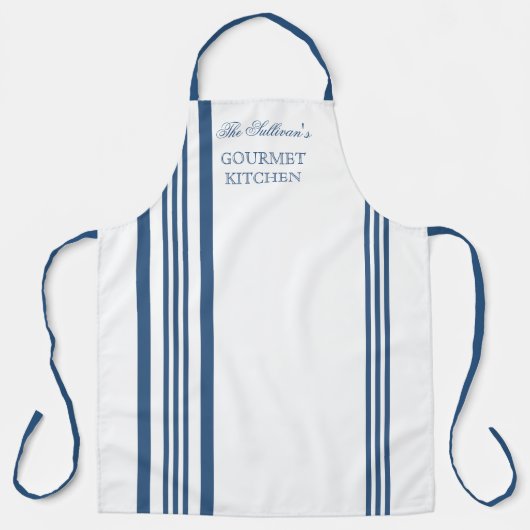 Tablier Bleu - Bleu| Nom blanc (Recto)