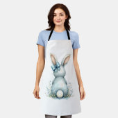 Tablier Bleu Bunny Tail Lapin de Pâques avec Oeufs (Porté)