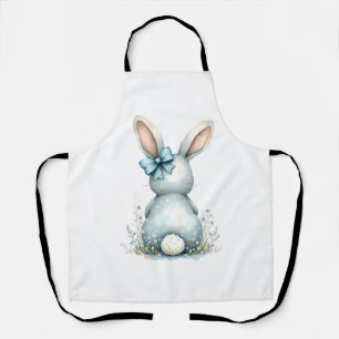 Tablier Bleu Bunny Tail Lapin de Pâques avec Oeufs