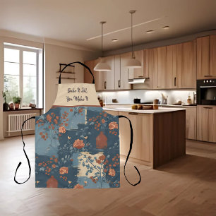 Tablier Bleu Campagnard Rouille Rustique Fermière Personna