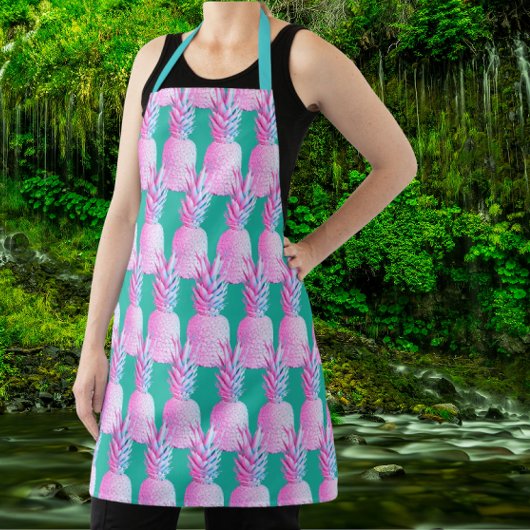 Tablier Bleu Caraïbes Ananas Colorés