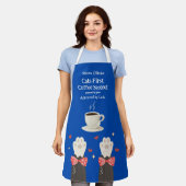 Tablier Bleu Cats First Coffee Second Cat Mom Paws (Porté)