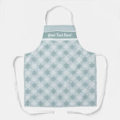Tablier Bleu clair Aqua Hiver Blanc Snowflake Motif (Recto)