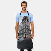 Tablier Bleu Classic Vintage Car Cityscape (Porté)