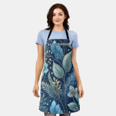 Tablier Bleu complexe et vert botanique - bleu foncé étoil (Porté)