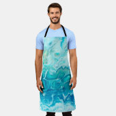 Tablier Bleu créatif abstrait main peint arrière - plan, m (Porté)