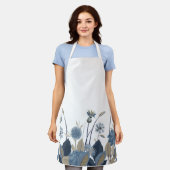 Tablier Bleu Dahlias Cornflower (Porté)