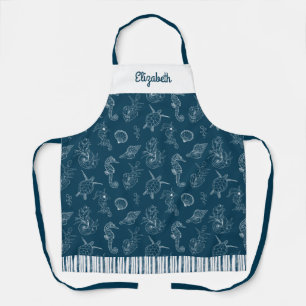 Tablier Bleu de la marine de la plage côtière vintage