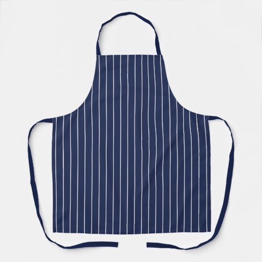 Tablier Bleu de marine avec Motif à rayures blanches (Recto)