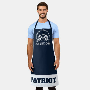 Tablier bleu Dieu Famille Pays Liberté Patriot