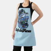 Tablier Bleu dragon doux et vert (Insitu)