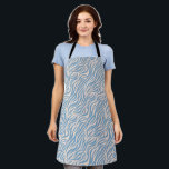 Tablier Bleu élégant Tiger Grandes<br><div class="desc">Tablier moderne et amusant avec motif tiré à la main de rayures de tigre en bleu.</div>
