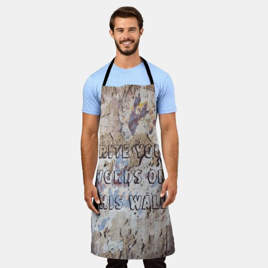 Tablier bleu et beige Abstrait (mur fissuré) (Porté)