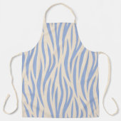 Tablier Bleu et beige Zebra Stripe Apron - Impression élég (Recto)