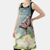 Tablier Bleu et blanc Aquarelle Magnolia (Insitu)