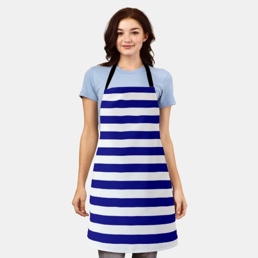 Tablier Bleu et blanc de la marine (Porté)
