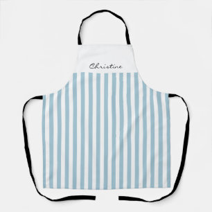 Tablier Bleu et blanc frise avec nom