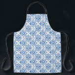 Tablier Bleu et blanc Italien aquarelle carreaux motif<br><div class="desc">Bleu et blanc Italien aquarelle carreaux motif</div>