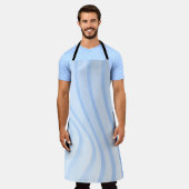 Tablier Bleu et blanc rayé (Porté)
