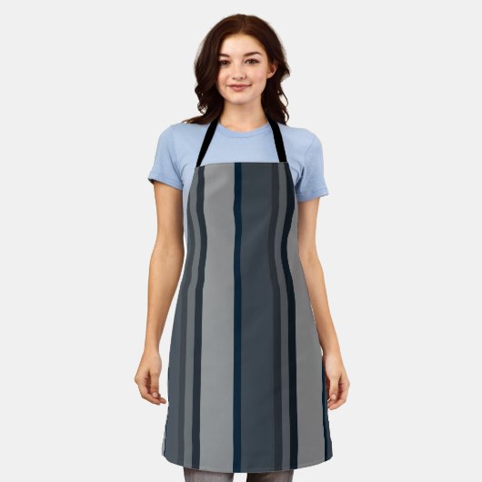 Tablier Bleu et gris (Porté)