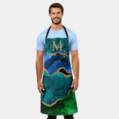 Tablier Bleu et vert Peacock Faux Parties scintillant Agat (Porté)