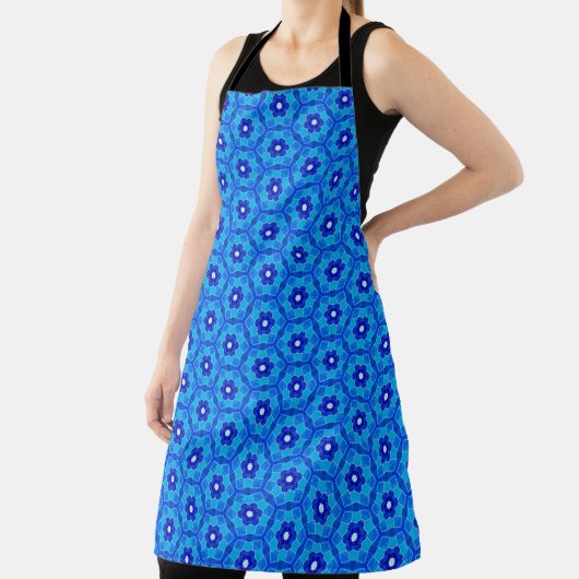 Tablier Bleu Fleur Carrelage marocain Apron (Insitu)