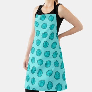 Tablier Bleu/Fleur Turquoise Ruban par Kenneth Yoncich