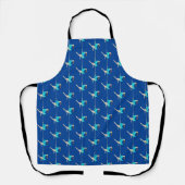 Tablier Bleu foncé et pôle Turquoise Fitness Thème (Recto)
