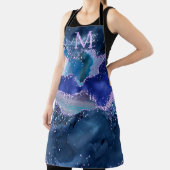 Tablier Bleu foncé et violet Parties scintillant Agate océ (Insitu)