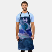 Tablier Bleu foncé et violet Parties scintillant Agate océ (Porté)