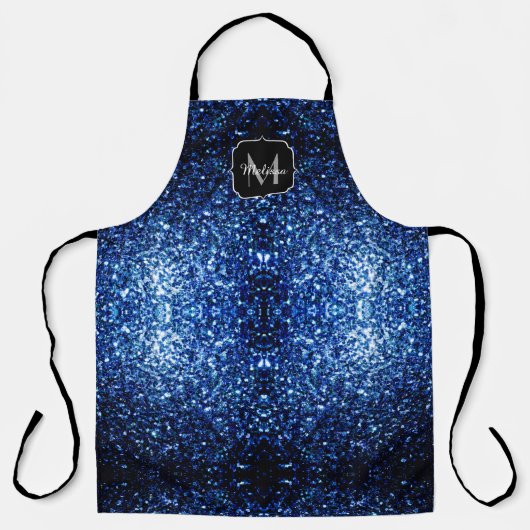 Tablier Bleu foncé foncé brillant parties scintillant scin (Recto)