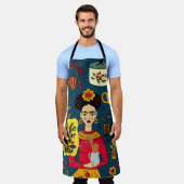 Tablier bleu foncé ‘Leak the spoon’ (Porté)