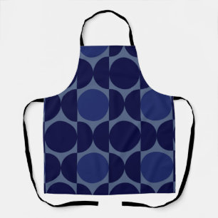 Tablier Bleu Géométrique Rétro