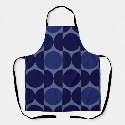 Tablier Bleu Géométrique Rétro (Recto)