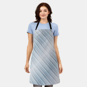 Tablier Bleu gris rayé élégant (Porté)