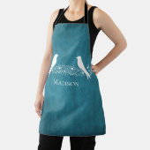 Tablier Bleu Lovebirds Vin Floral Apron (Insitu)