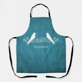 Tablier Bleu Lovebirds Vin Floral Apron (Recto)