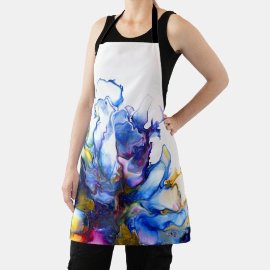 Tablier Bleu Marbre Agate Fluide Art (Insitu)