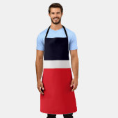 Tablier Bleu Marine Avec Rouge (Porté)