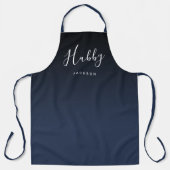 Tablier Bleu marine simple personnalisation hubby (Recto)