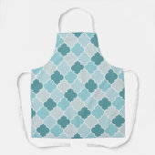 Tablier Bleu Marocain Trellis, Lattes, Quatrefoil (Recto)