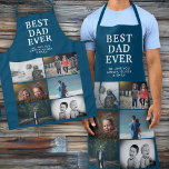 Tablier Bleu Meilleur Papa Jamais Personnalisé 6 Photo Col<br><div class="desc">Blue Best Papa Jamais Custom 6 Photo Collage Apron. 6 photos et le meilleur papa jamais dans la typographie blanche moderne sur un arrière - plan bleu essence. Personnalisez le tablier avec vos photos. Un grand cadeau et un doux souvenir pour un père ou un grand-père le jour du Père,...</div>