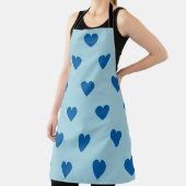 Tablier Bleu mignon simple Motif de coeur (Insitu)