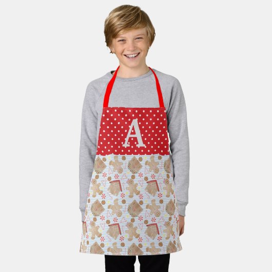 Tablier Bleu Noël Cookies Apron, Petit Apron (Porté)