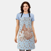 Tablier Bleu Noël Échange de cookies Vote (Porté)