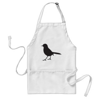 Tablier Bleu noir et blanc d'oiseau de moineau de