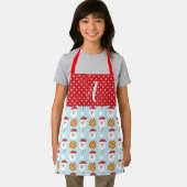 Tablier Bleu Père Noël Lait et biscuits Apron, petit tabli (Insitu)