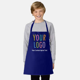 Tablier bleu personnalisé avec logo et texte de l'