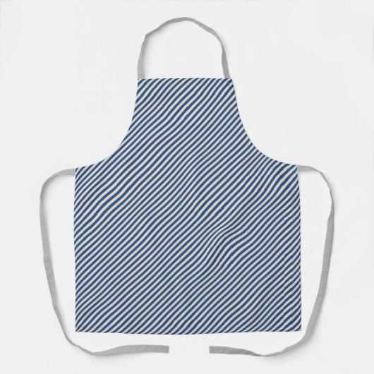 Tablier Bleu Pinstripe Gris Lanières Chef (Recto)