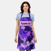 Tablier Bleu pourpre et formes Abstraites Cool (Porté)